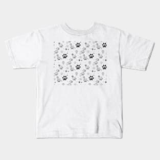 Black Paw Prints Kids T-Shirt